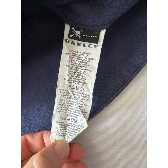 Vintage Woman's Oakley Asymmetrical Full Zip Navy Blue Hoodie Size Small - Picture 7 of 8